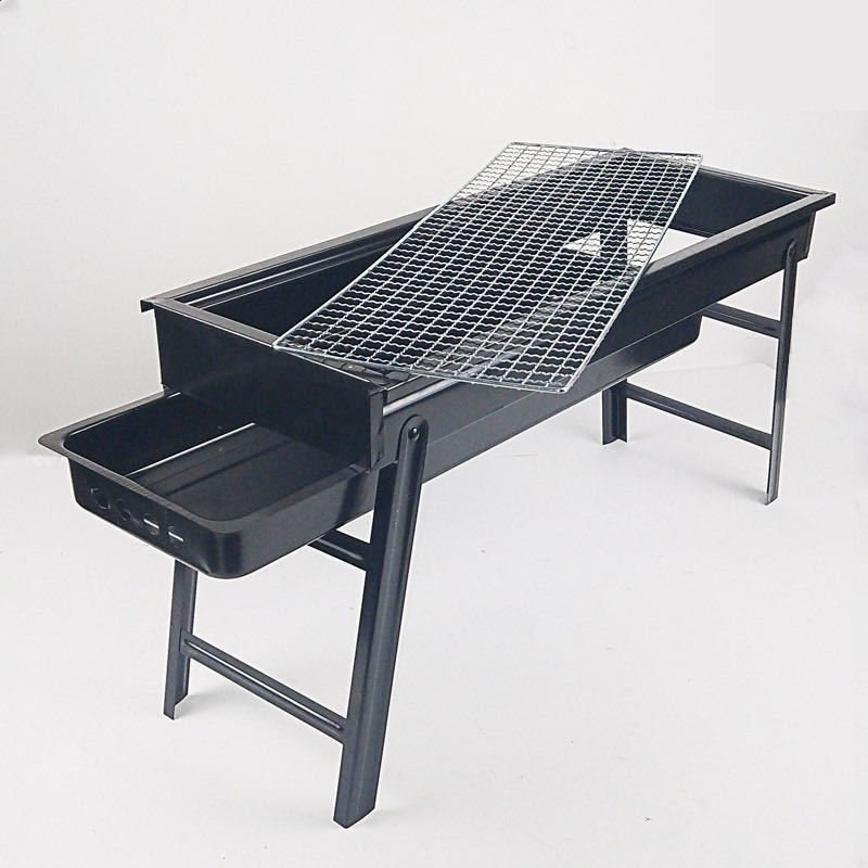 Grill BBQ Lipat Besi Tuang Gaya Korea, Portable untuk Camping & Outdoor
